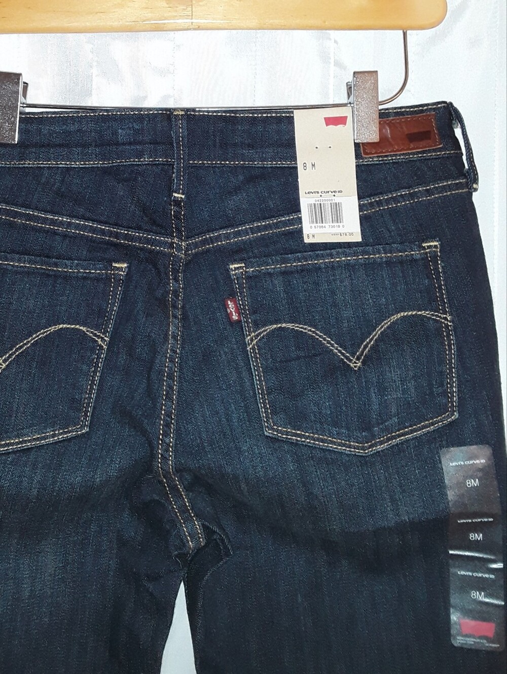 Vintage Levi's 2010s Dark Blue Slight Curve ID Straight Leg Jean Tuscan Mom - Picture 10 of 13